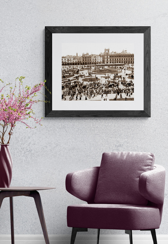 Vista del Palacio Municipal y Zócalo con jardines