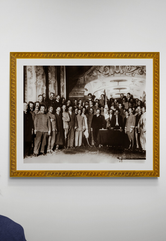 Líderes revolucionarios durante la Convención de Aguascalientes
