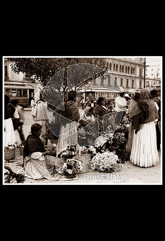 Vendedoras de flores en el Zócalo