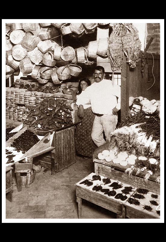 Puesto de chiles y semillas