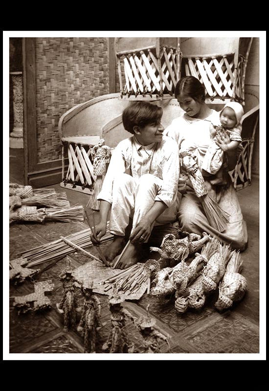 Familia de tejedores de palma