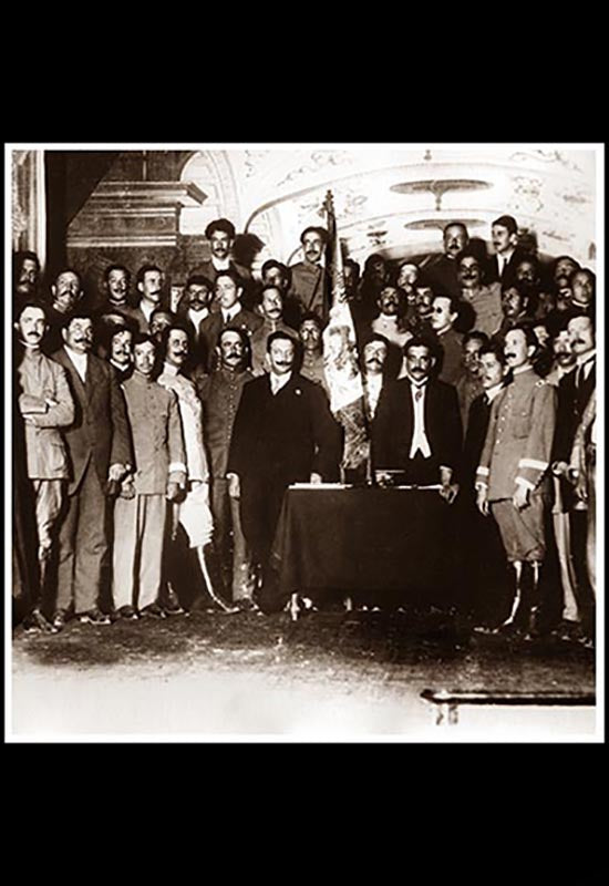 Líderes revolucionarios durante la Convención de Aguascalientes