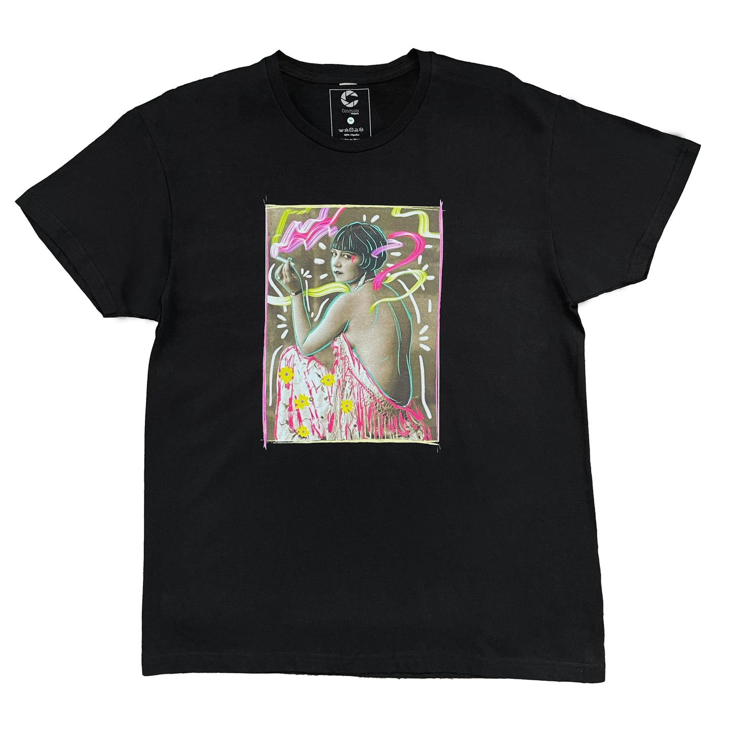 Playera negra Suspiro de colores ( fotografía intervenida Casasola fotografía