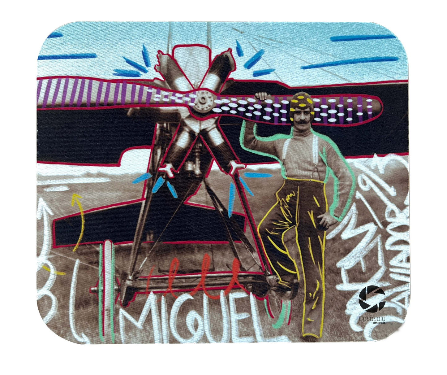 Mouse pad El escape de Miguel fotografía intervenida Casasola fotografía
