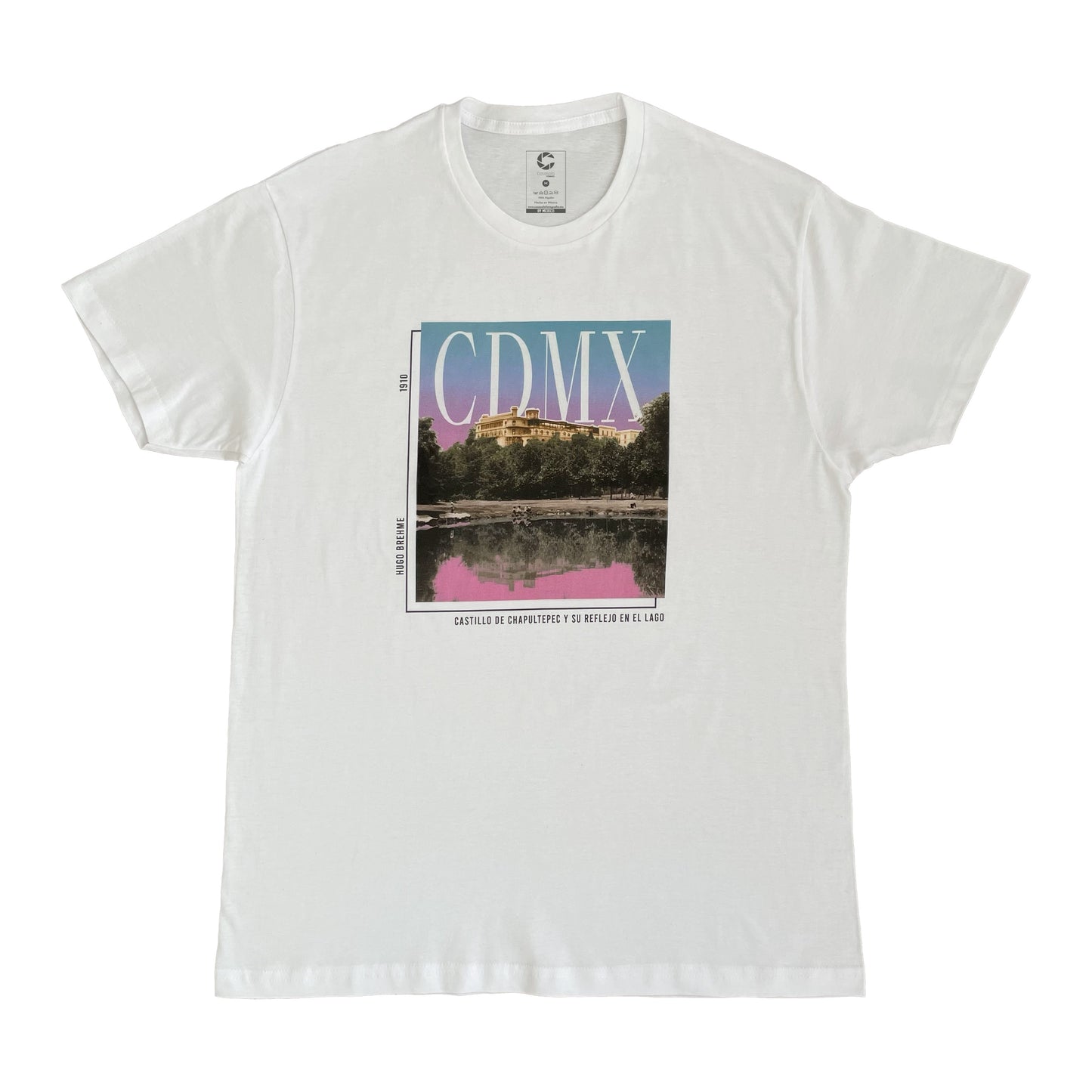 Playera Blanca Hombre Chapultepec Jacarandas fotografía intervenida Casasola fotografía