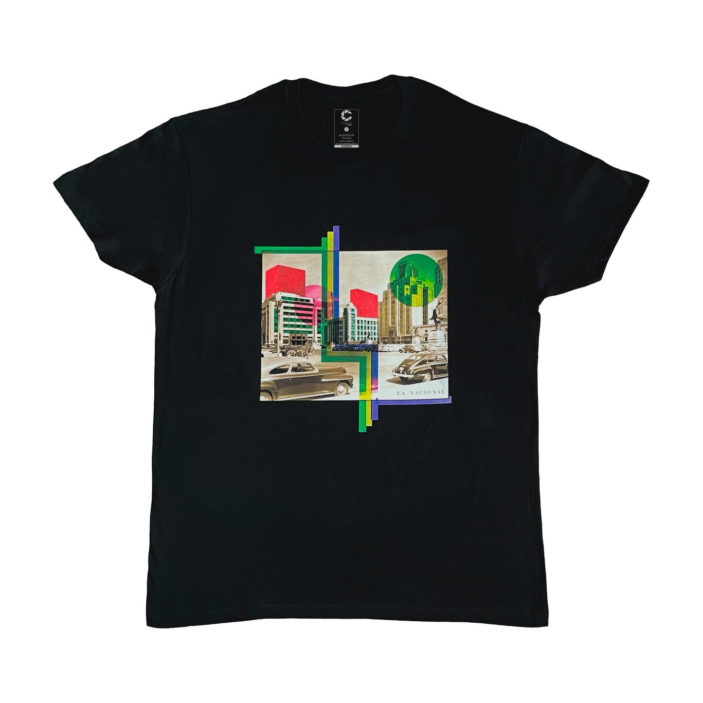 Playera Negra Percepción social fotografía intervenida Casasola fotografía