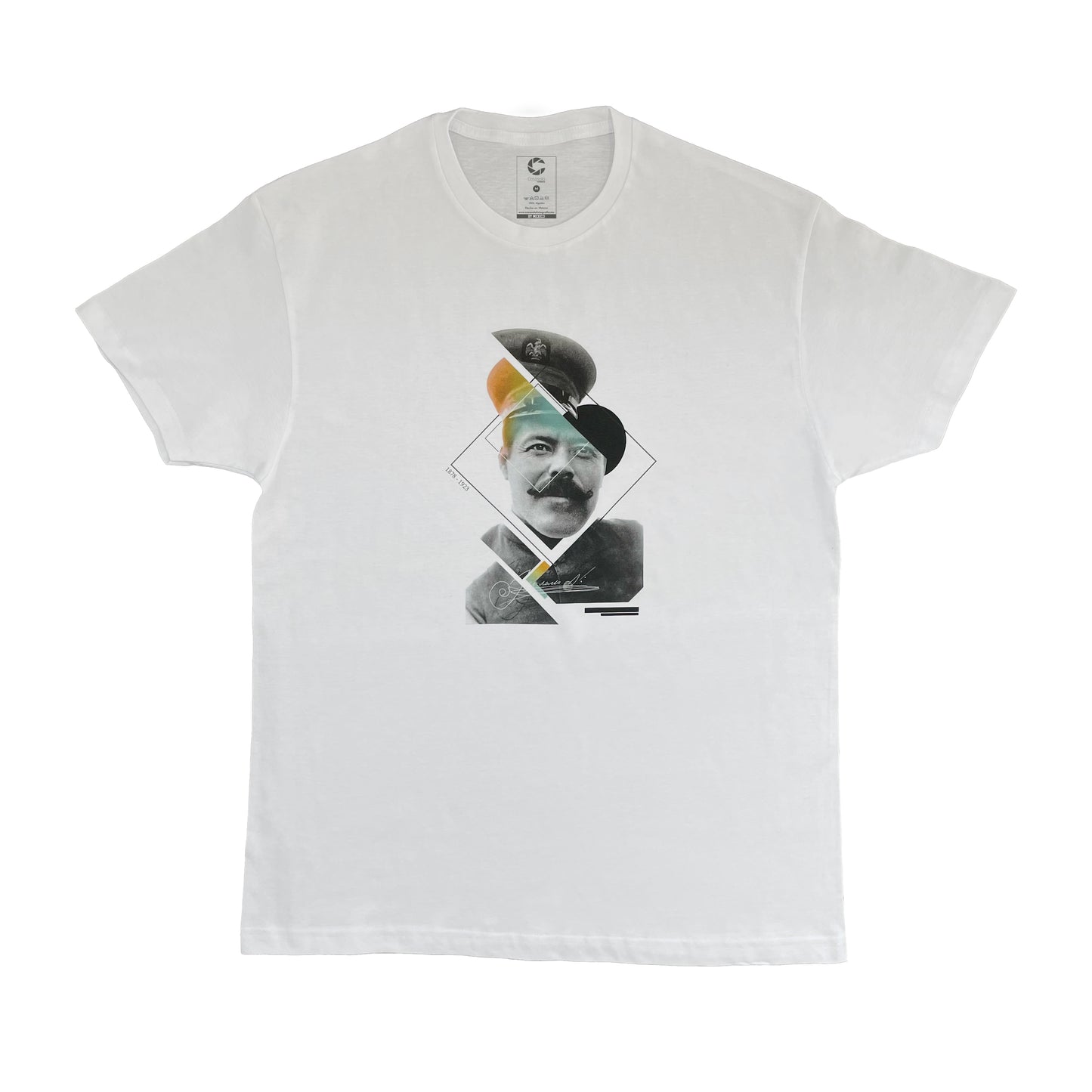 Playera Blanca Rango icónico fotografía intervenida Casasola fotografía