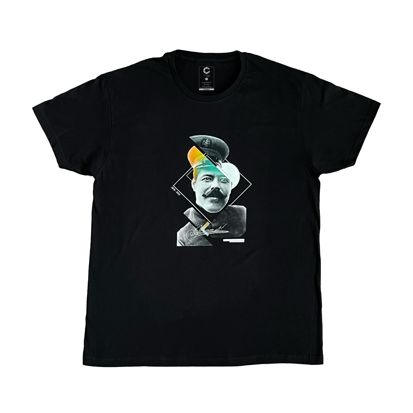 Playera Negra Rango icónico fotografía intervenida Casasola fotografía