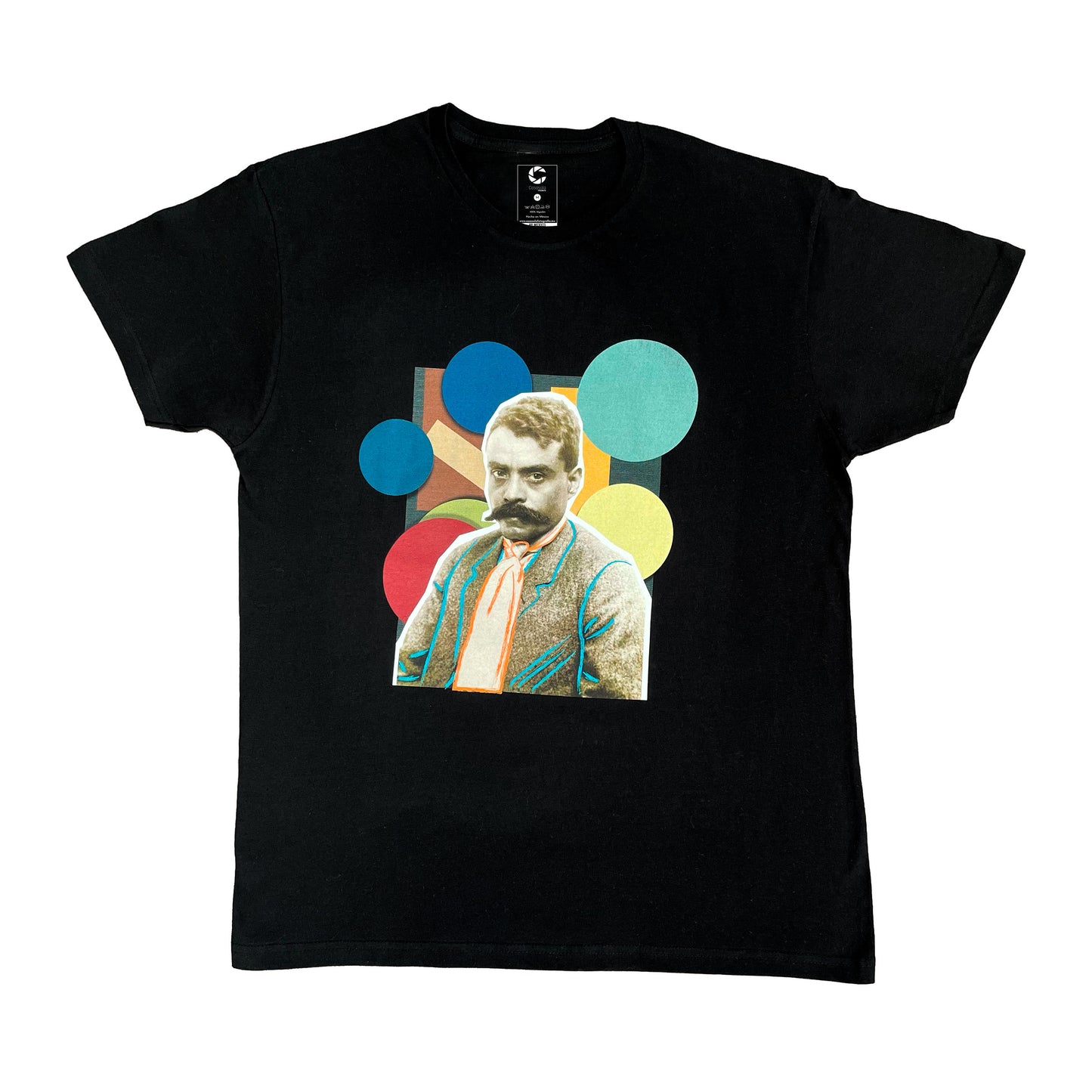 Playera Negra Zapata Pop fotografía intervenida Casasola fotografía
