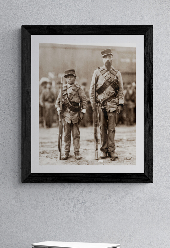 Padre e hijo, soldados constitucionalistas