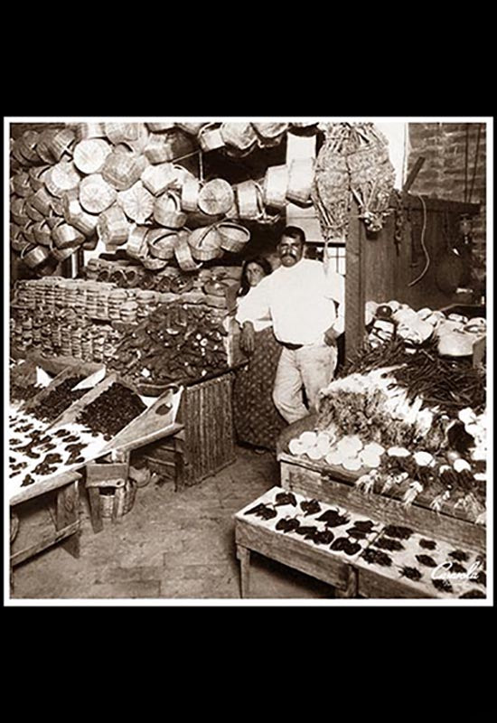 Puesto de chiles y semillas