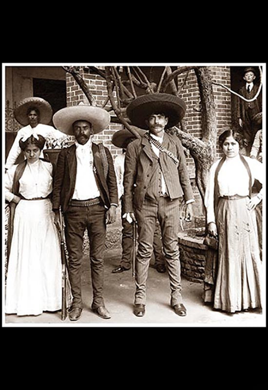 Grales. Eufemio y Emlliano Zapata con sus esposas