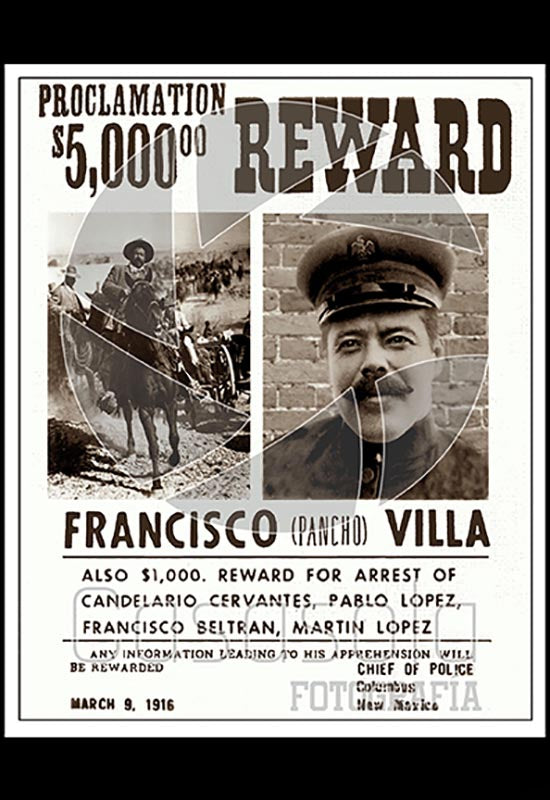 Cartel de Recompensa por el Gral. Francisco Villa