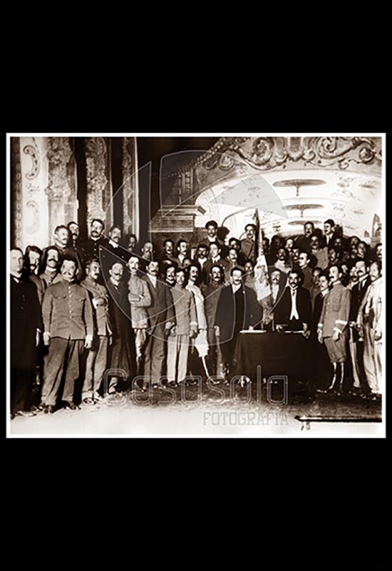Líderes revolucionarios durante la Convención de Aguascalientes